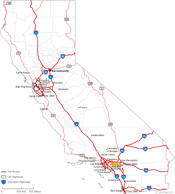 Event map for CA