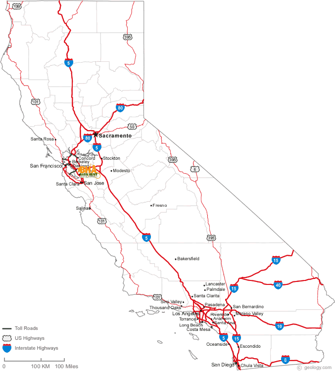 Event map for CA