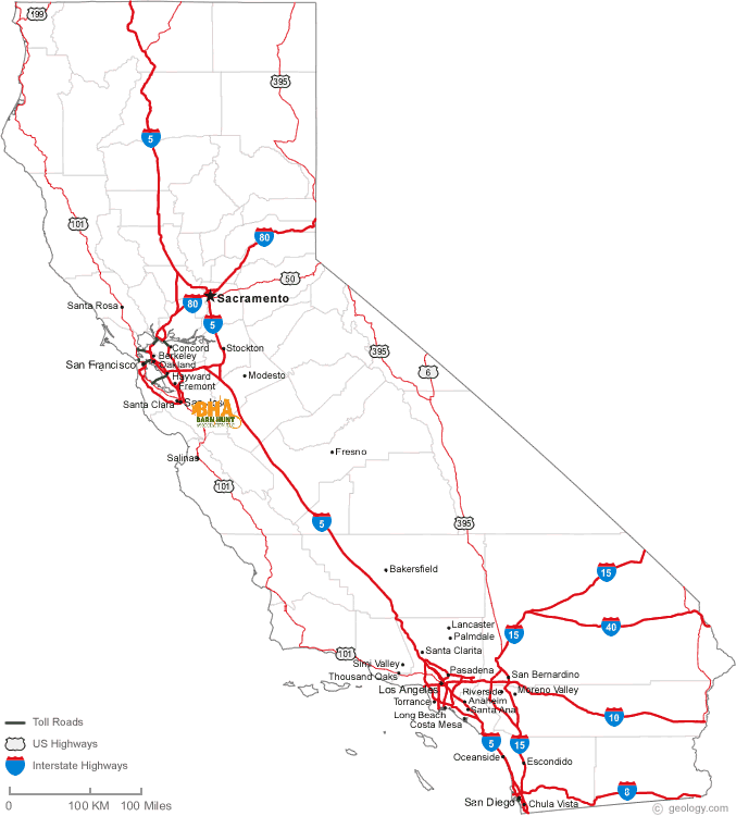 Event map for CA