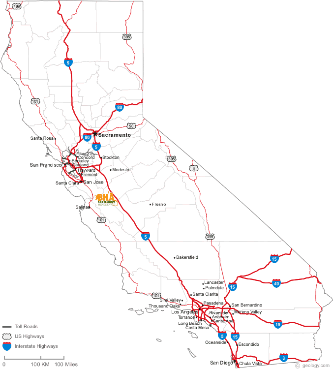 Event map for CA